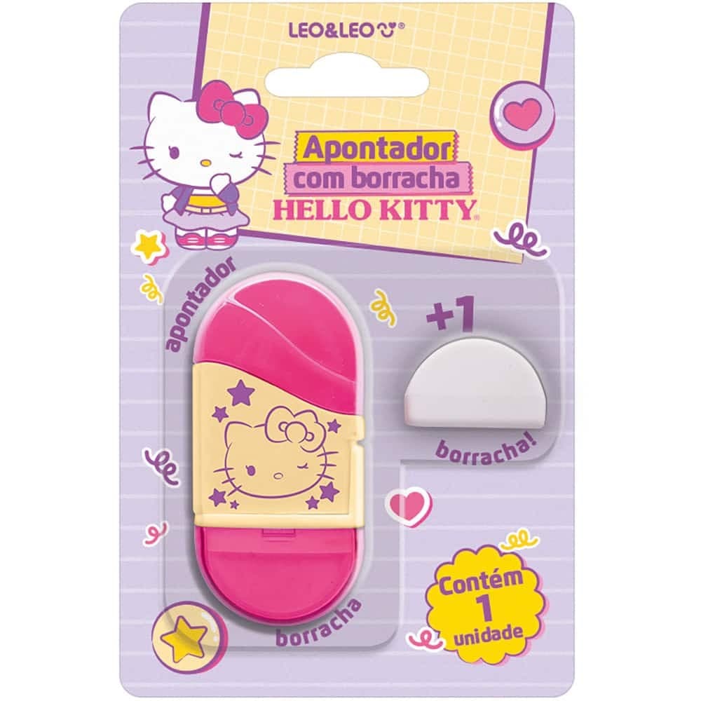 Apontador com Depósito e Borracha Hello Kitty Leonora 1 UN