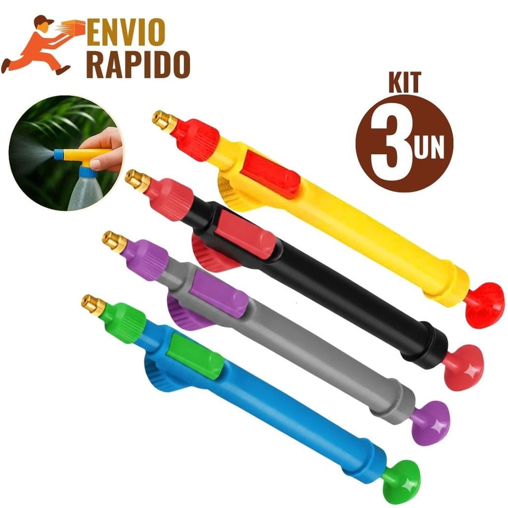 Kit 3 Pulverizador Manual para Garrafa PET Regulável | Borrifador Multiuso para Jardim, Limpeza e Plantas