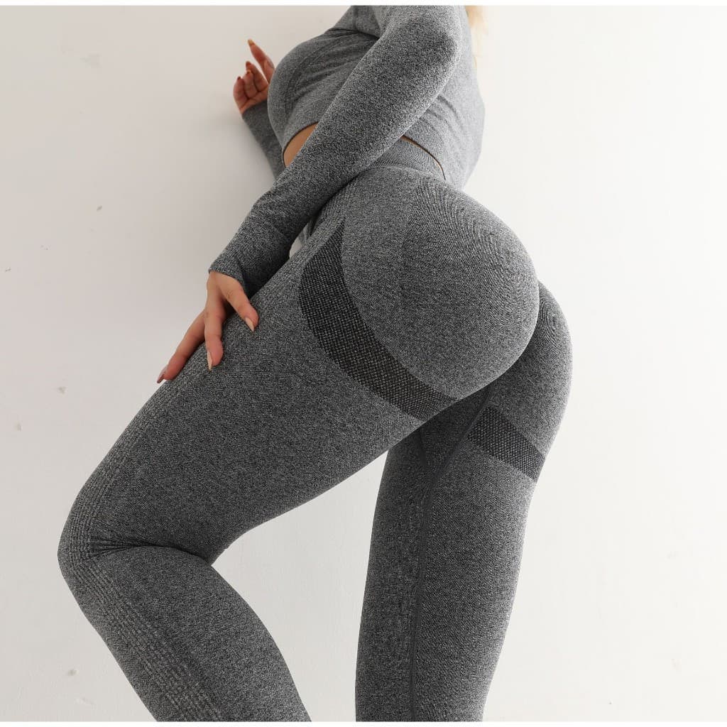 Calça Legging Feminina De Yoga Sem Costura/Cintura Alta/Esportiva/Push Up/Atlético Para Corrida/Fitness