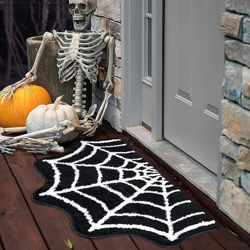 1pc Tapete de Veludo Cristal Alienígena Festa de Halloween Horror Tapete de Teia de Aranha Preta UWYB