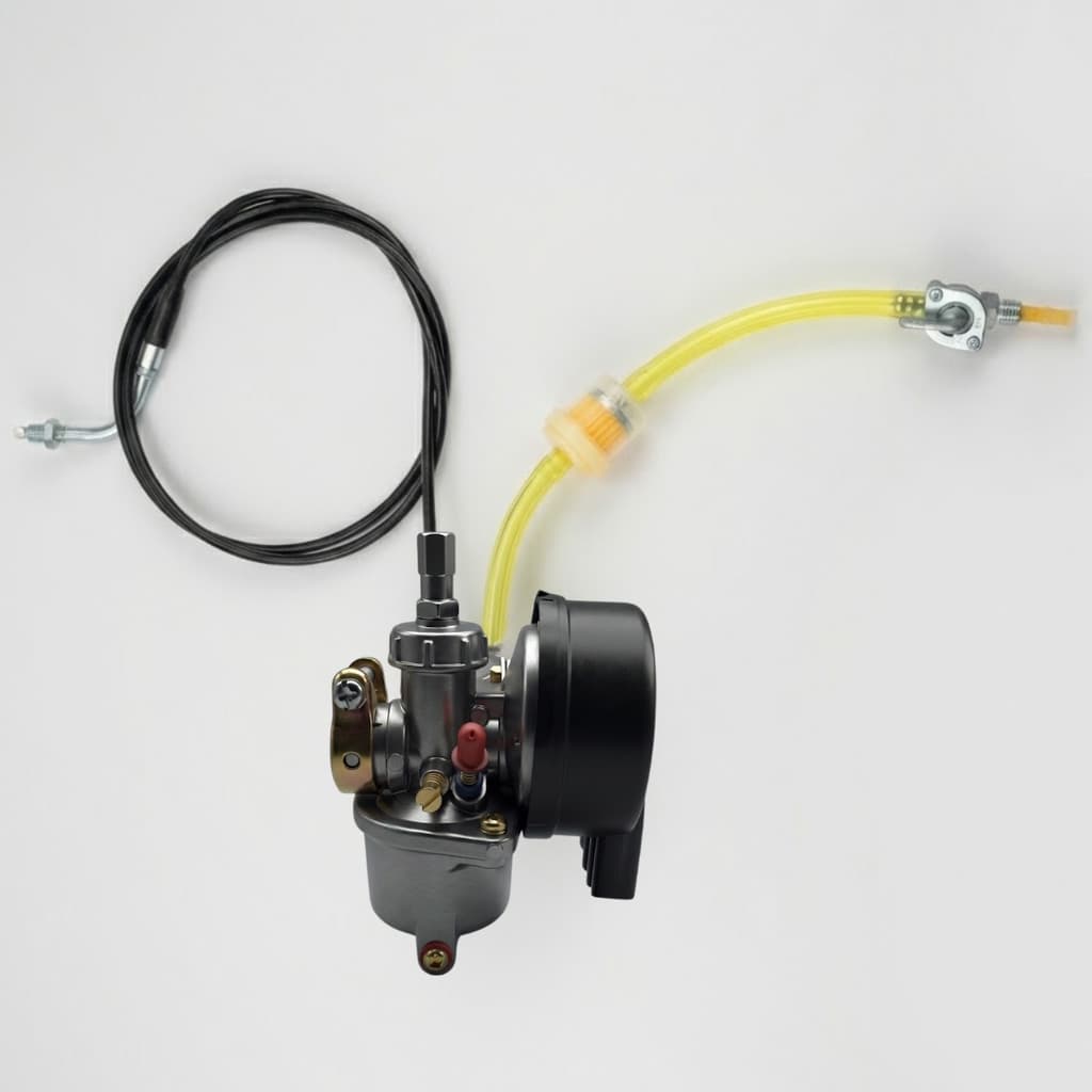 Kit Carburador Bike Motorizada 80cc Torneira B Cabo E Filtro Prata