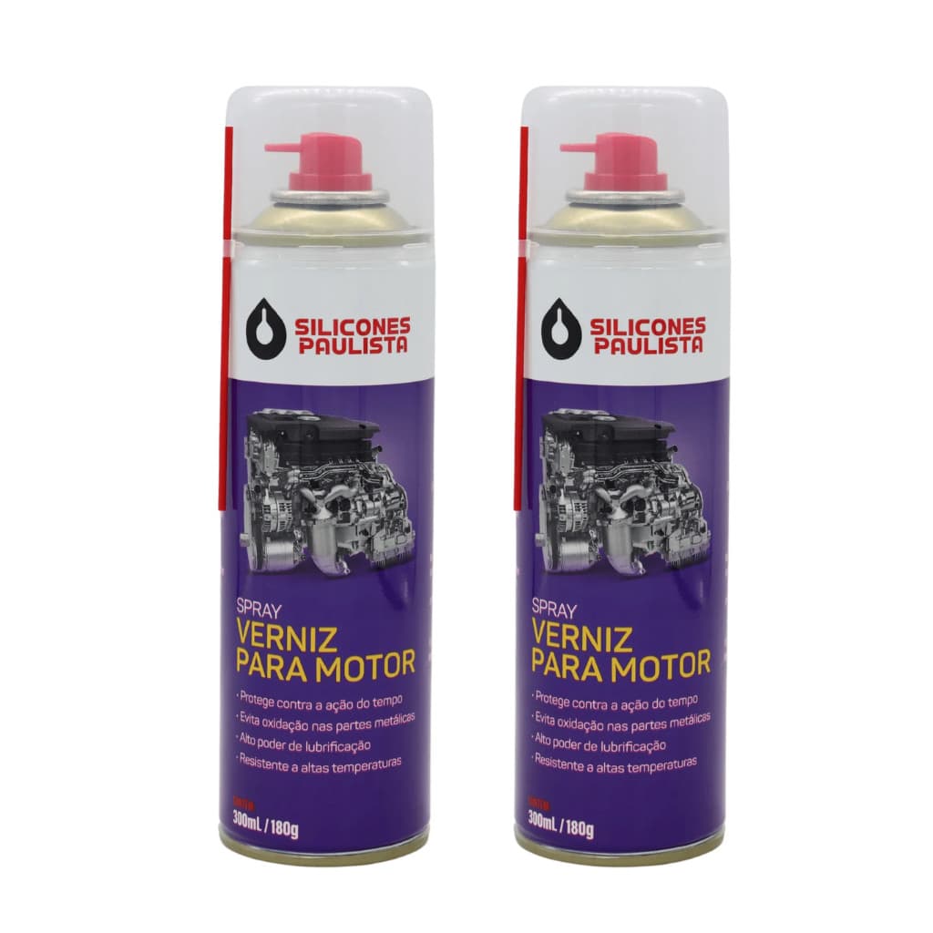 Kit 02 un Spray Verniz De Motor Automotivo 300ml Silicones Paulista