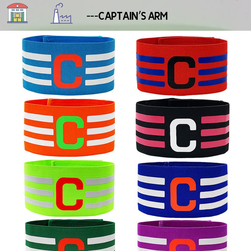 Braçadeira Elástica do Capitão Jogo de Futebol com Acessório de Enrolamento em Forma de C e Logotipo