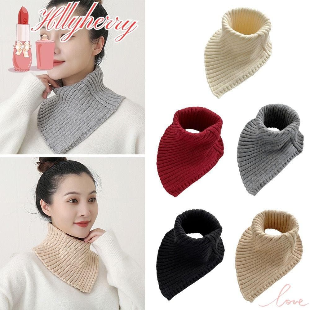 HLLYHERRY Gola Falsa De Malha Feminina Moda Alta Destacável