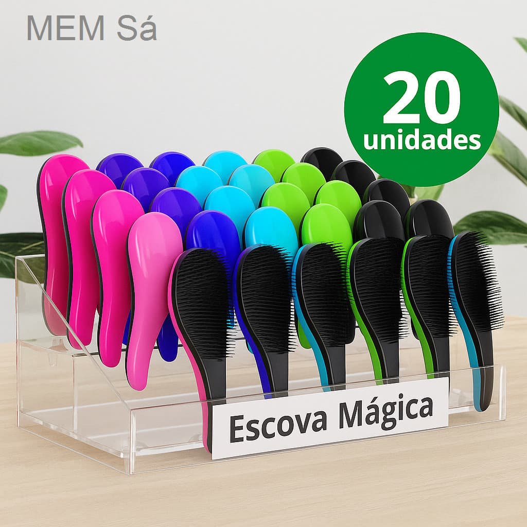 Kit 20 Escovas Mágicas Anti Frizz Desembaraçadora – Cores Sortidas ou Escolha a Cor2IEX