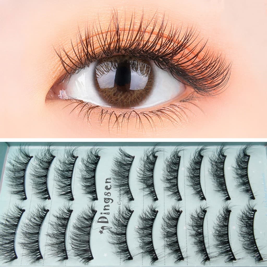 Dança princesa DINGSEN cílios postiços 14mm15mm16mm3D tridimensional Multi-camada grosso Curling cílios 6 caixas frete g