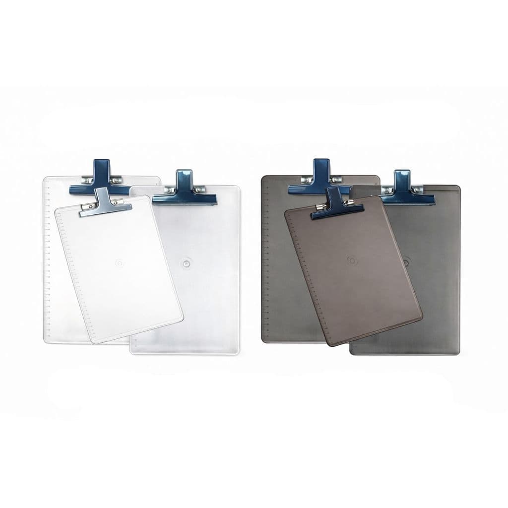 Kit Com 3 Prancheta Acrilica A4 Pegador Aço Cristal ou Fume
