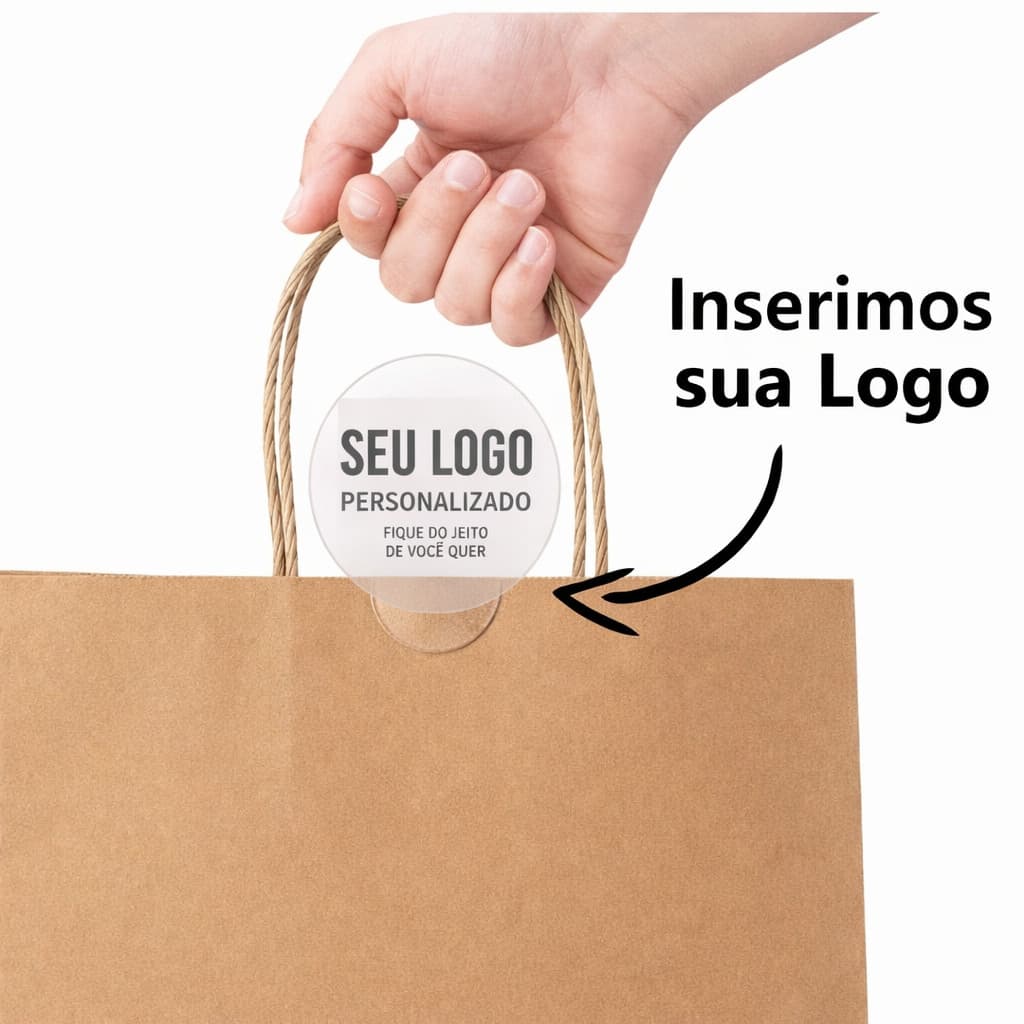 Etiqueta / Adesivo Para Fechar Sacola Personalizado (Pacote com 100 Unidades)