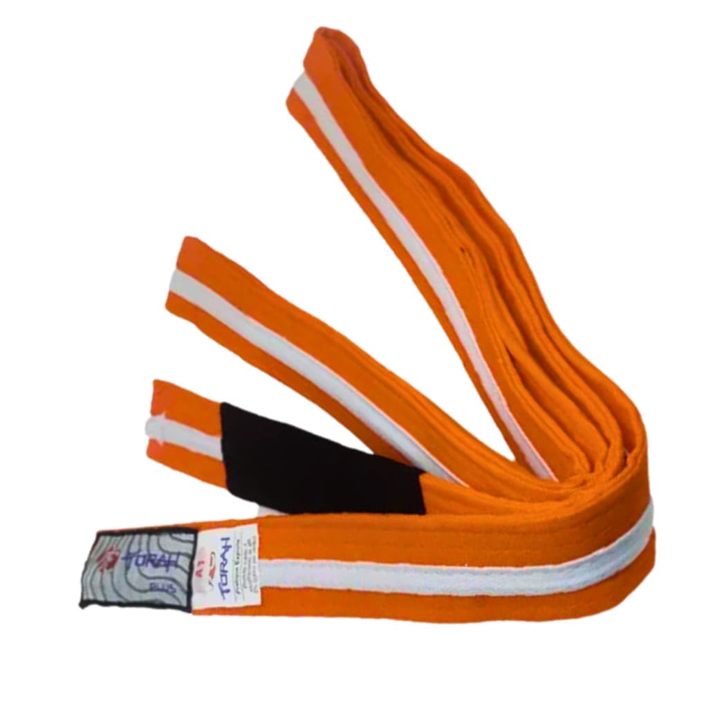 Faixa De Jiu Jitsu Laranja Com Listra Branca Torah Plus