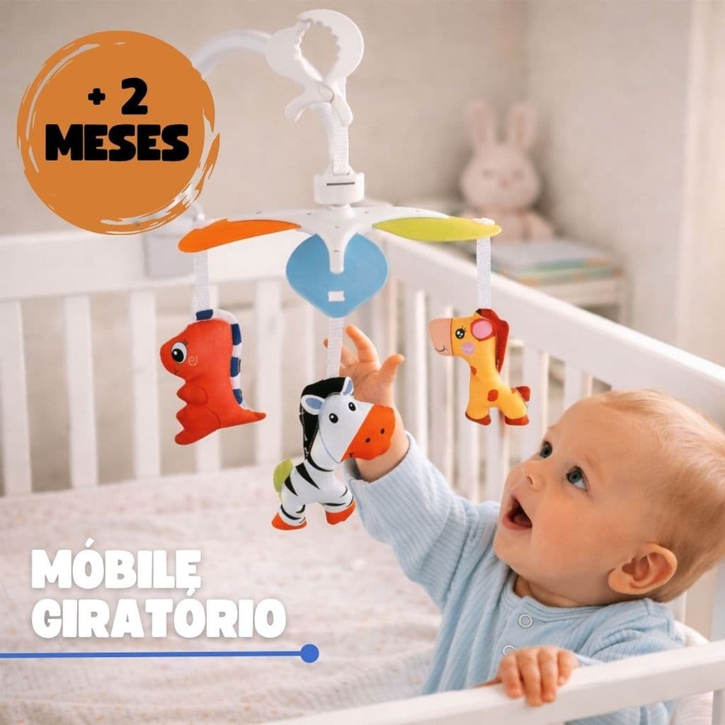 Mobile para Berço Animais Mobile para Carrinho de Bebe Mobile Carrinho de Bebe Pais e Filhos