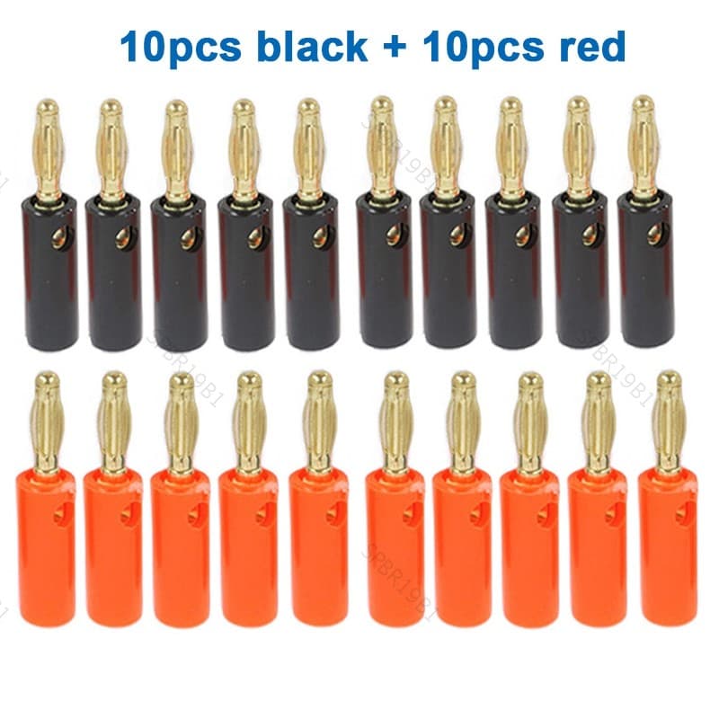 20 Peças 4mm Cabo De Fio De Alto-Falante De Áudio Banhado A Ouro Adaptador De Conector De Plugue Banana BR19B1