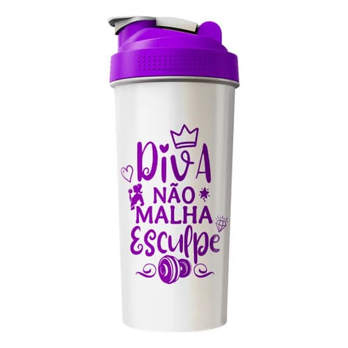 Coqueteleira Academia Shaker Treino Garrafa Agua Bike Pink Pérola