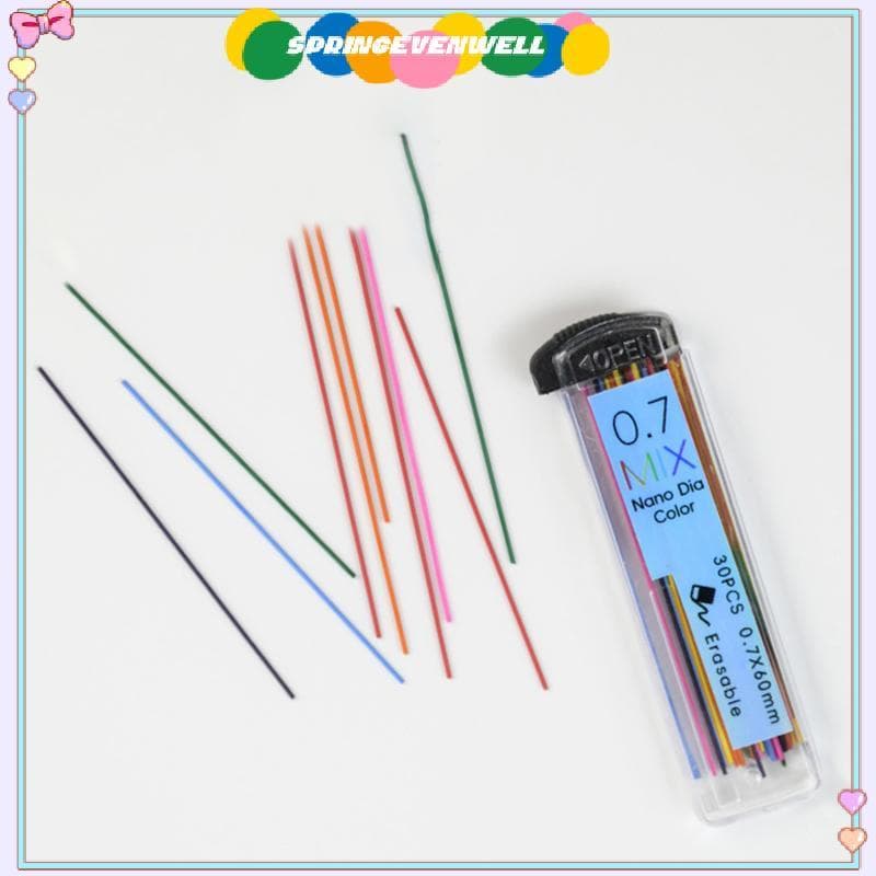 [springevenwell] 0.7mm Colorido Automático Chumbo Recarga HB Grafite Arte Esboço Pintura Lápis Leva Papelaria Novo