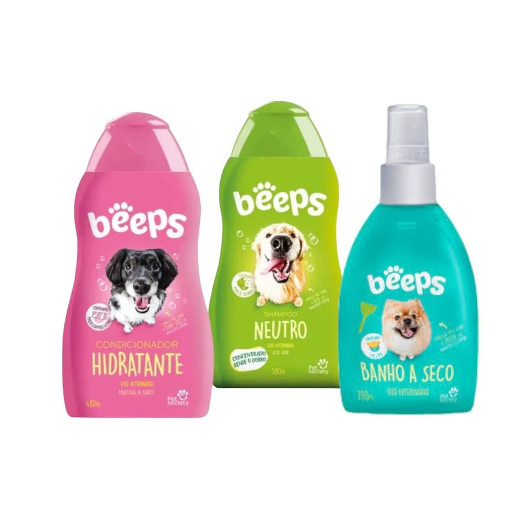 Kit Beeps com Banho a Seco Banho e Tosa Cães e Gatos Hydra