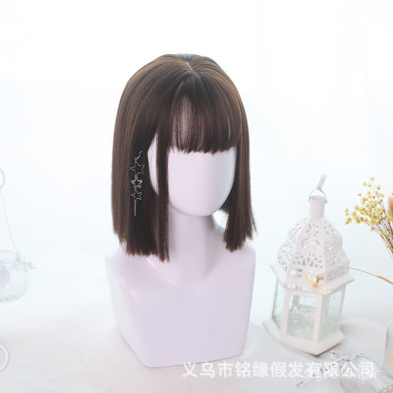 Peruca feminina, peruca lolita de celebridade da internet, peruca completa de cabelo humano elegante, perucas de fibra s