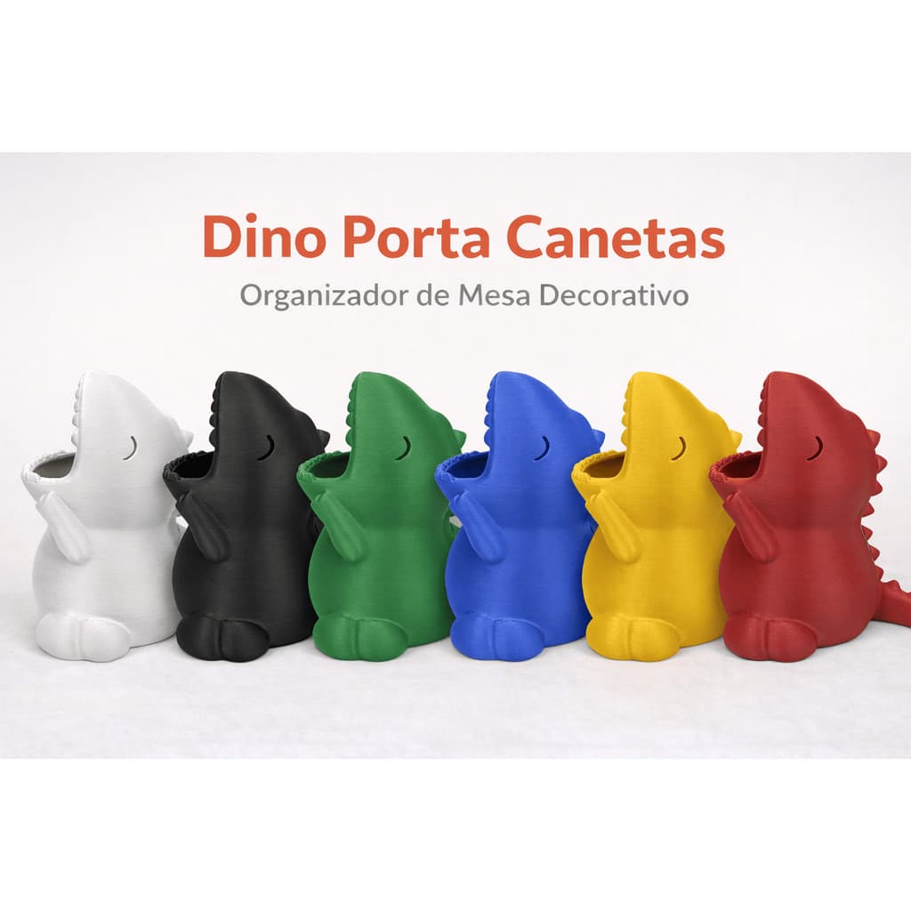 Porta Canetas Dinossauro Decorativo Organizador De Mesa