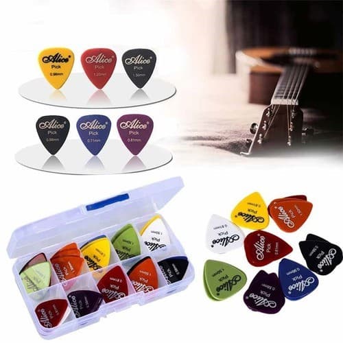 Kit com 10 Palhetas Alice  para Guitarra, Violão, Ukulele, Cavaco Tam 0.58