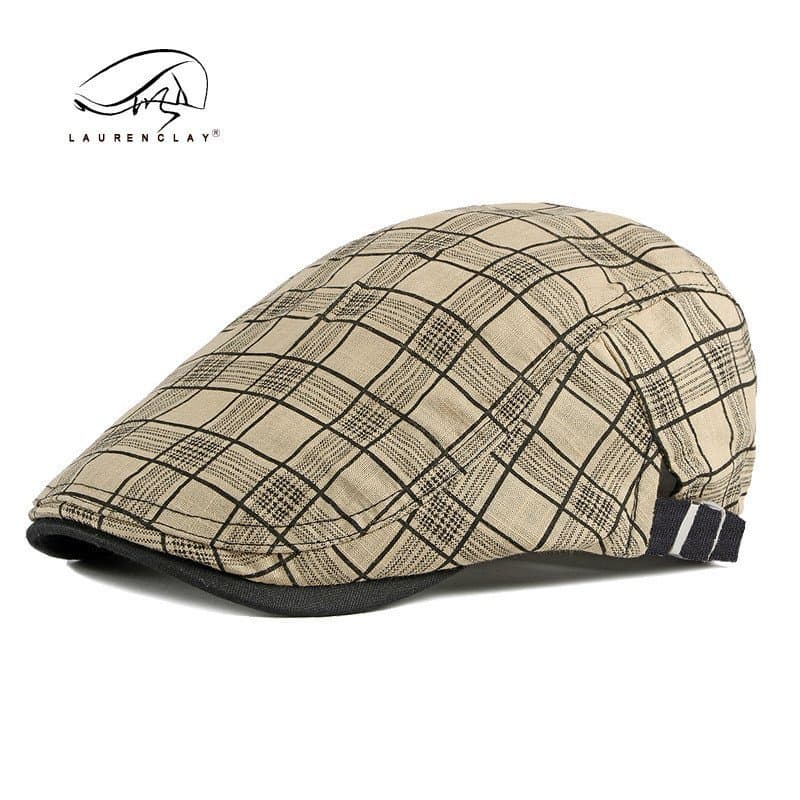 Boina xadrez feminina, nova boné de algodão estilo coreano para primavera/verão, boné masculino moderno, respirável e co