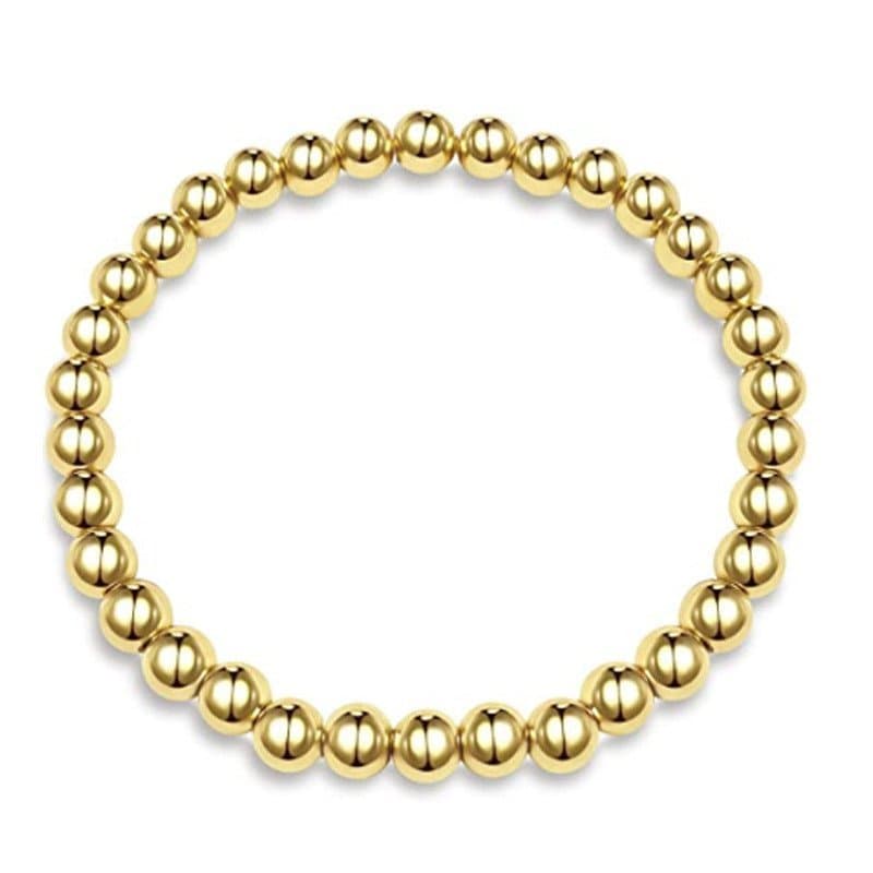 Pulseira popular europeia e americana, nova, versátil, com contas de cobre banhadas a ouro verdadeiro e que mantém a cor