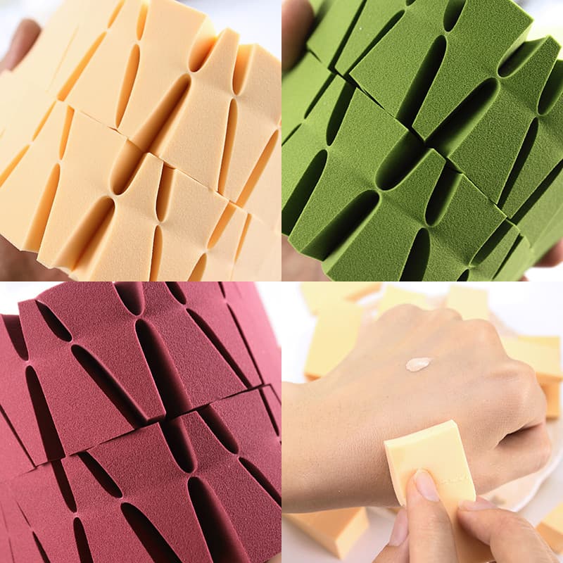 24 corte geléia Matcha triângulo puff esponja portátil higiênico beleza ovo BB creme fundação puff molhado seco dupla ut