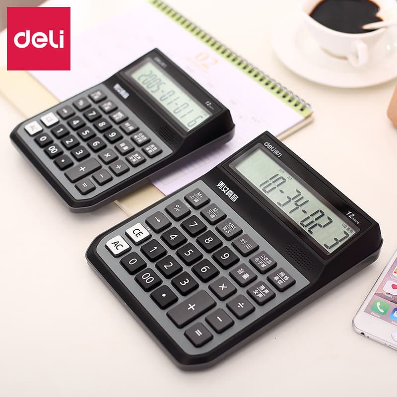 Calculadora de voz poderosa, calculadora de tela grande de 12 bits, uso financeiro de escritório, calculadora de botão g