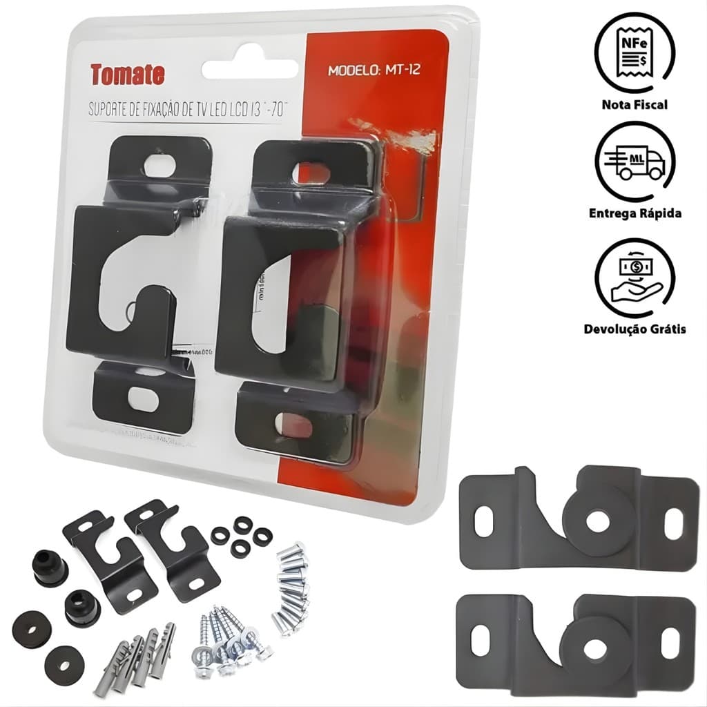 Suporte Fixo Tomate MT-12 p/ TV 13" a 70" Parede VESA Preto