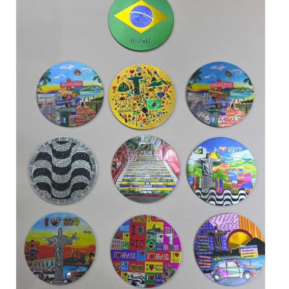Imã Geladeira Rio De Janeiro Redondo Lembrança Turístico Brasil Coleção Pronta Entrega