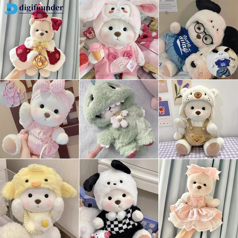 DIGIFOUNDER (Somente Roupas) Para 30cm TeddyTales Urso Boneca Moda Bonecas Acessórios Decoração Bonito A2X1