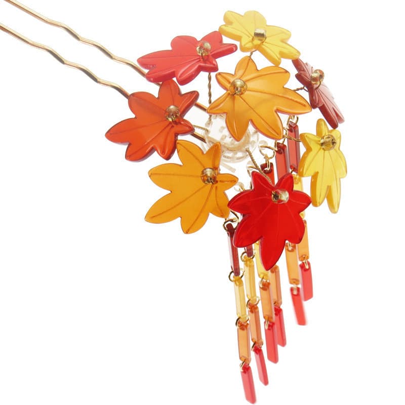 Hanfu acessórios antigo hairpin clássico andando casamento hairpin artesanal Maple Leaf pérola nupcial cocar