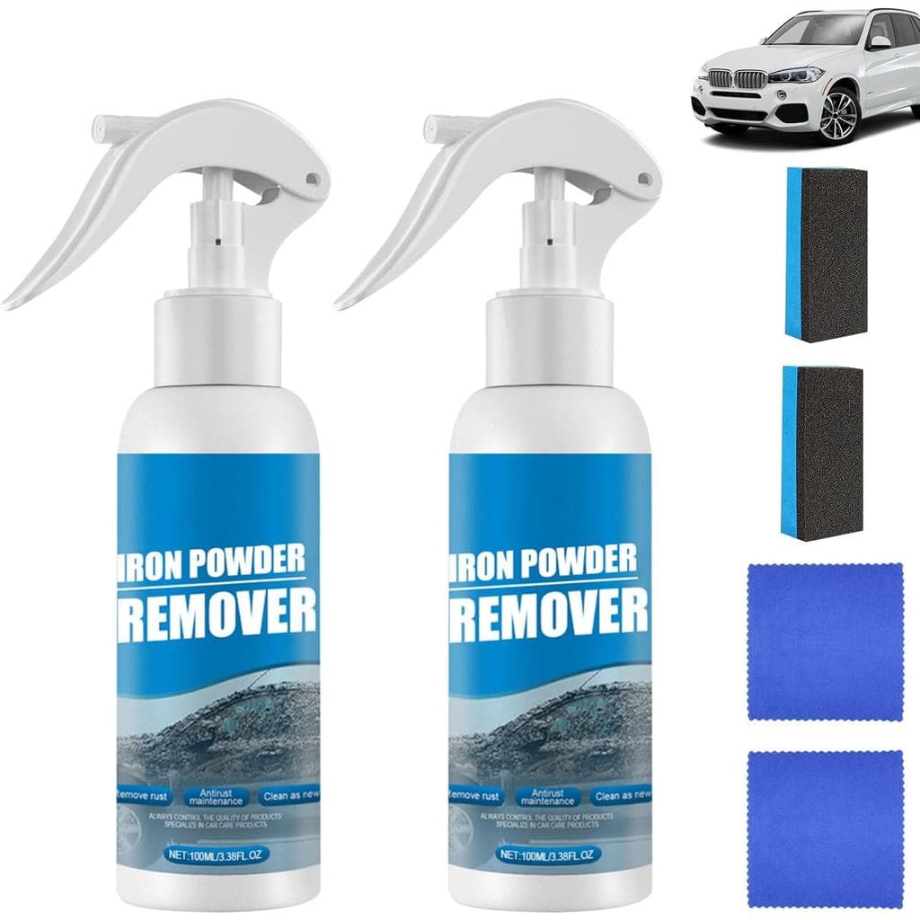 Pacote com 2 sprays removedores de ferrugem para carros, removedor de pó de ferro, spray removedor de ferrugem instantân