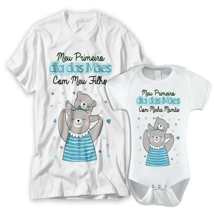 meu primeiro dia da maes com minha filho kit camiseta e body