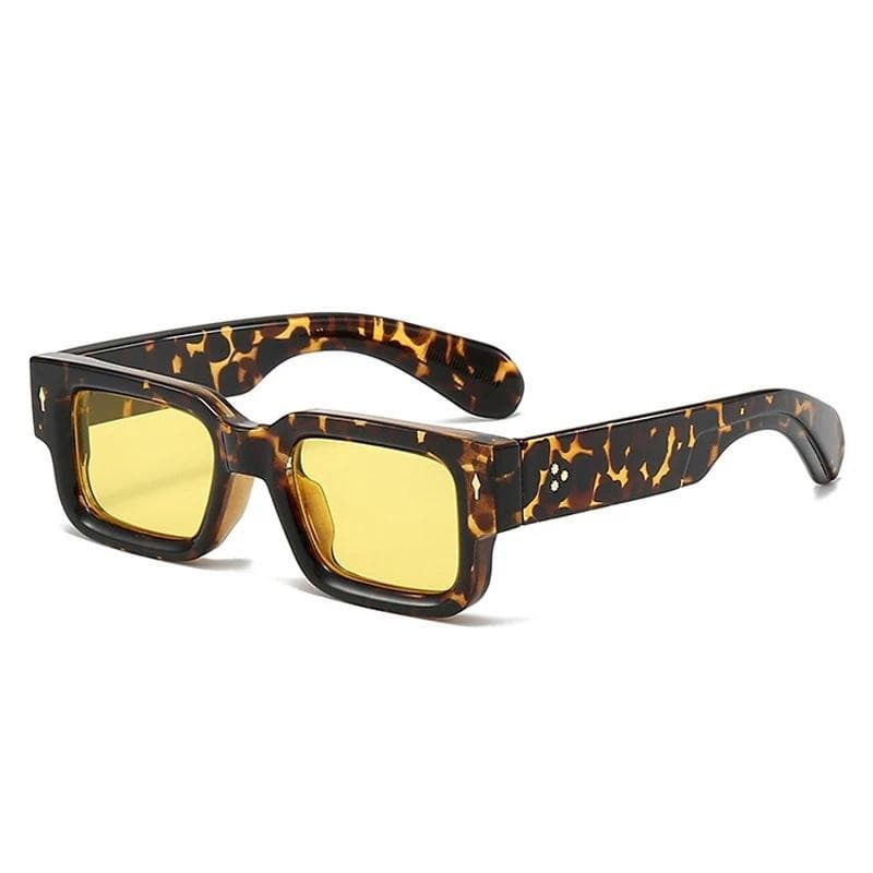 Óculos de Sol Quadrados Retrô Modelos Femininos Tendência Lente Gradiente Transparente UV400 Estilo Punk Masculino MZQR