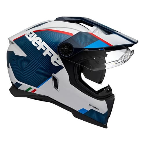 Capacete Masculino Bieffe B Trail Delux Azul Com Oculos