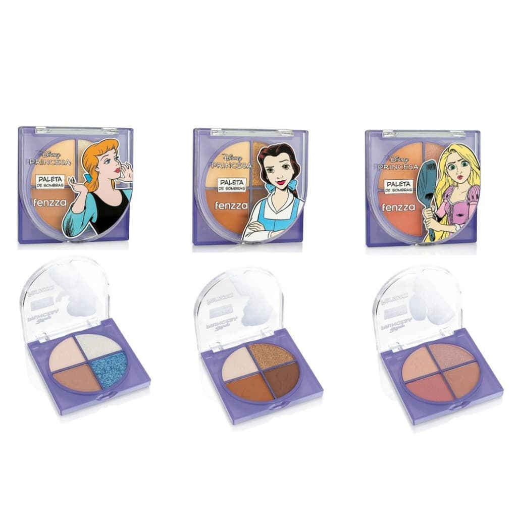 Paleta de Sombras 4 Cores Fenzza Princesa DIS103/DIS104