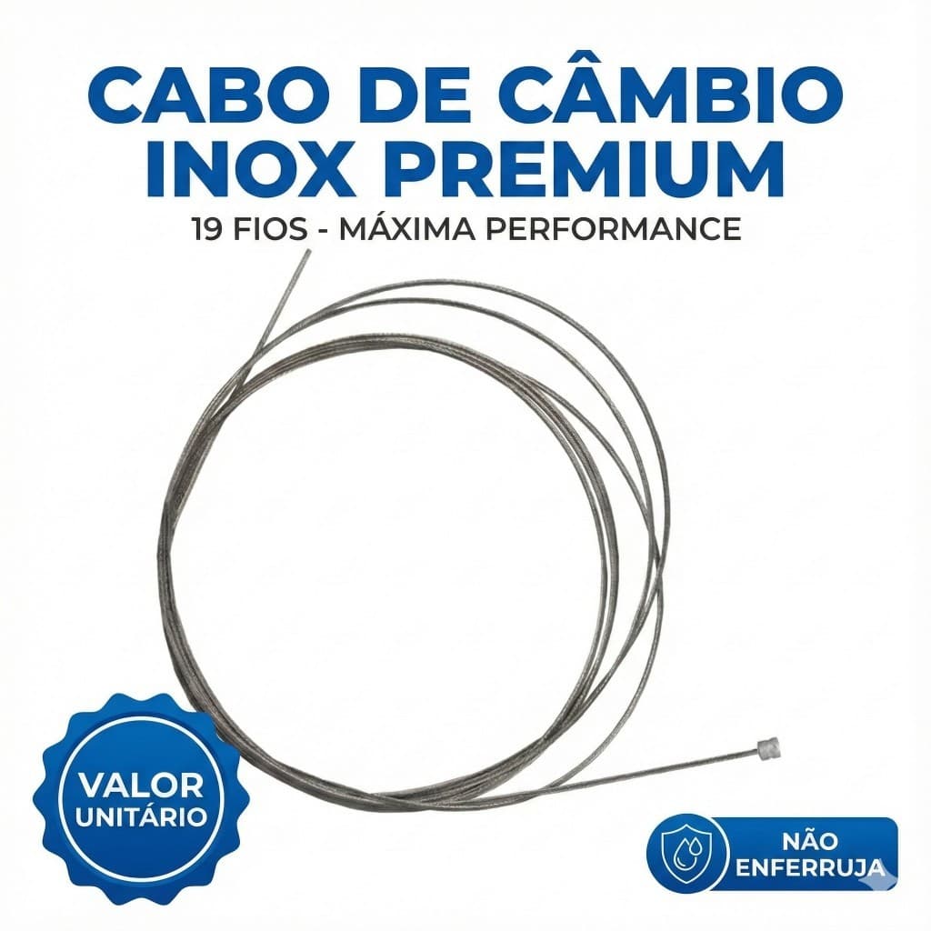 Cabo de Câmbio X-Time Inox 19 Fios Premium - Universal MTB/Speed (2,3m) - Anticorrosão, Trocas Mais Macias.