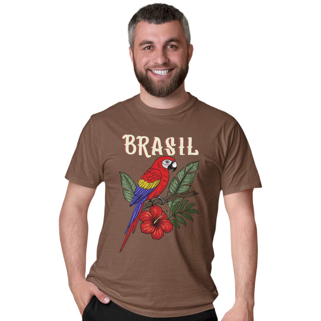 Camiseta Brasil - Arara - 100% Algodão