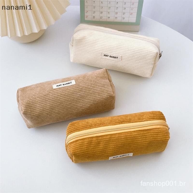 nanami1 1 Peça Simplicidade Bolsa De Lápis De Estudante Para Menino Menina Moda Estética Série De Cor Sólida Estojo Maqu