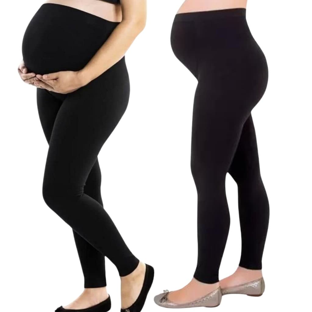 Kit 2 Calças Legging Para Grávida Gestante Tecido Macio Ideal Para o Dia a Dia