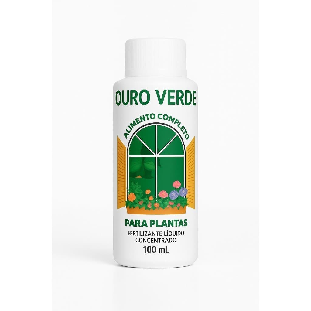 Adubo Ouro Verde Líquido 100ml Fertilizante para Plantas e Flores Folhagem E Jardim