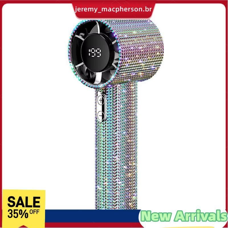 Pequeno E Poderoso Mini Ventilador Portátil Design Bonito LED Pessoal Display Colorido