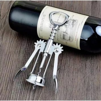 Saca Rolhas Abridor de Garrafa Vinho Manual Saca Rolha Borboleta de Vinho em Aço Inox Multifuncional Resistente