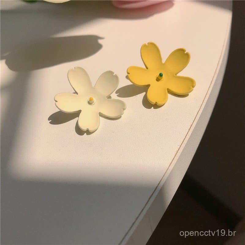 Brincos de flor amarela ~ Brincos com design de cores contrastantes, frescos e fofos, novo estilo de verão 2022, acessór
