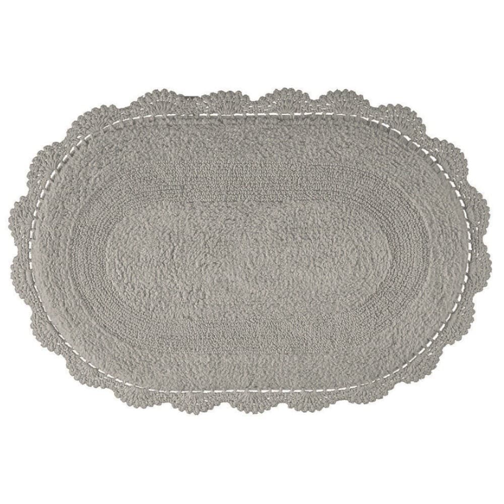Tapete Banheiro Crochê Oval 50x80 Cinza/Storm Kacyumara - Casa K