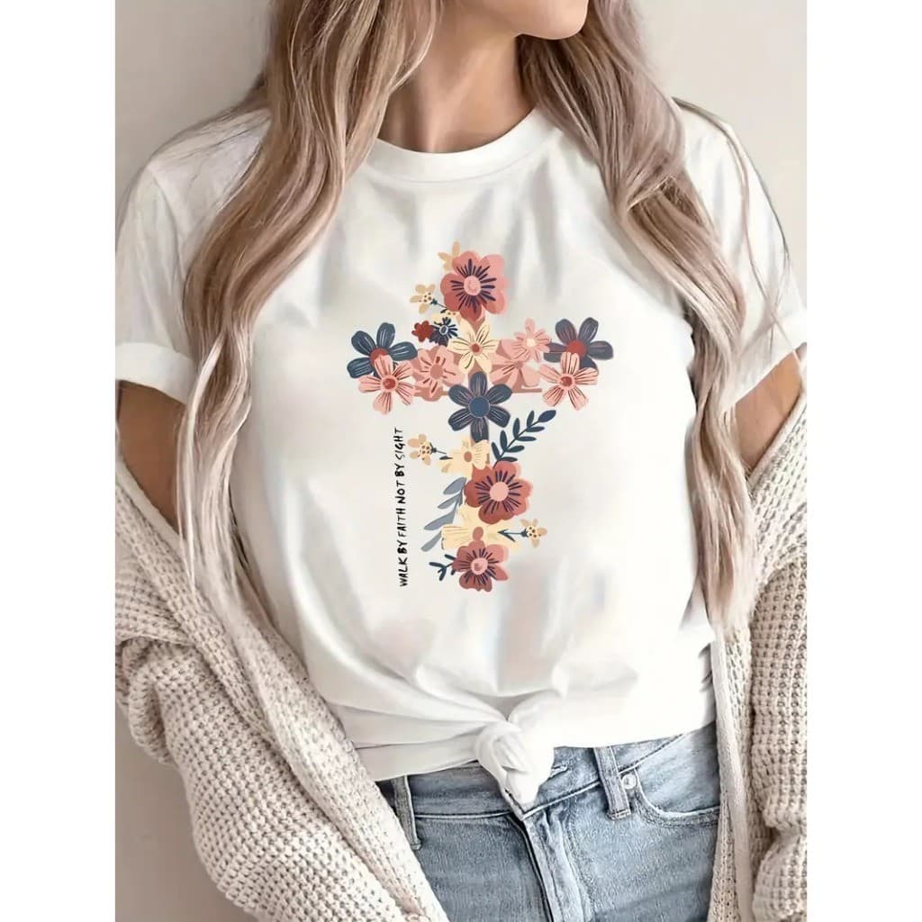 Camiseta Gospel Estampada 100% Algodão | T-Shirt Moda Cristã Unissex Premium Linda Cristã