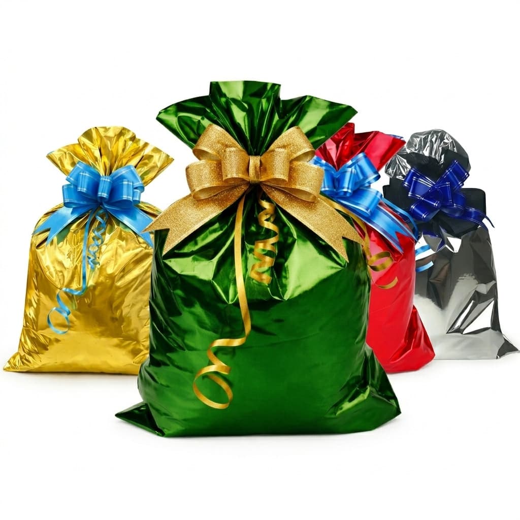 Embalagem Saco Para Presente Metalizado Colorido 20x30Cm Kits 50 e 100 Unidades