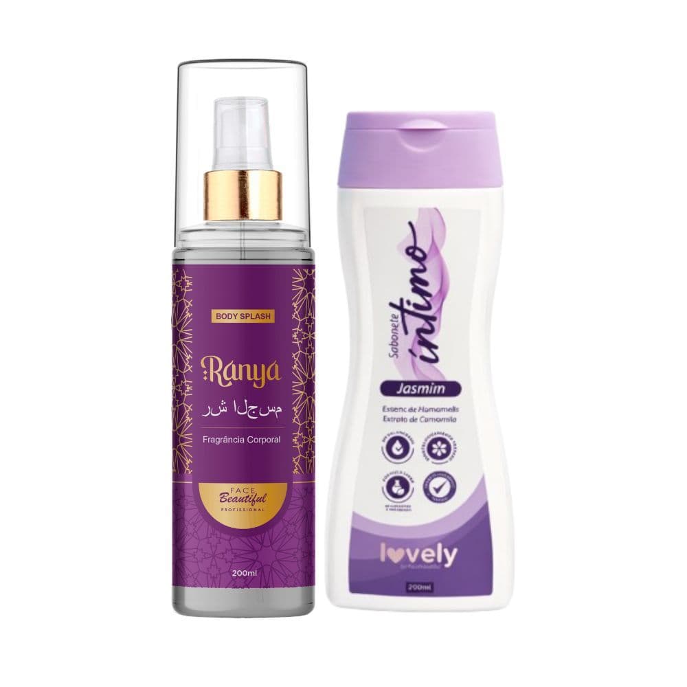 Kit Body Splash Árabe e Sabonete Íntimo  Lovely Face Beautiful