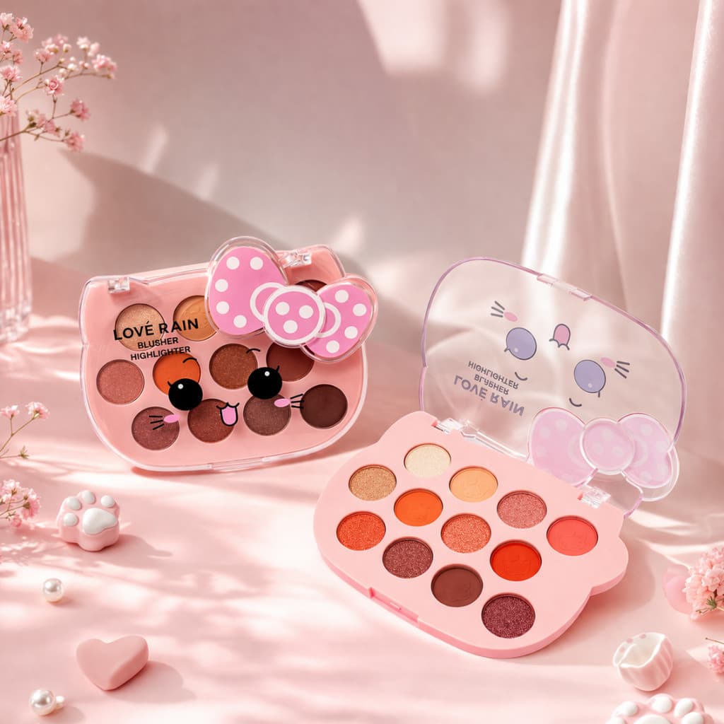 Paleta de Blush e Sombras Sweet Kitty Glow - Lové Rain Cosméticos