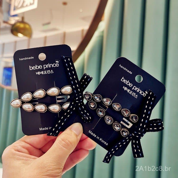 Outlet de fábrica: Acessórios de cabelo de alta qualidade estilo coreano, atacado de presilhas BB simples com laço de pé