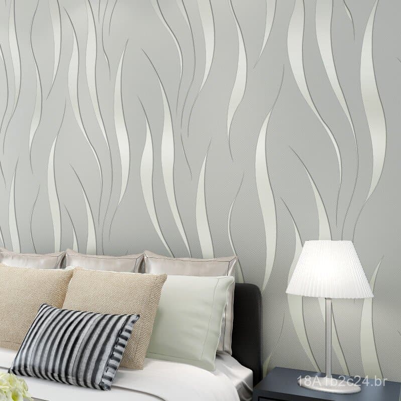 Papel de parede com padrão de ondas 3D, elegante e simples, papel de parede de espuma não tecida para paredes de fundo d