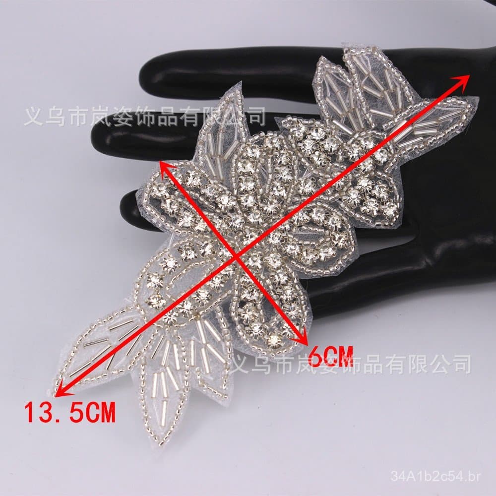 Tiara com adesivo, faixa de cintura de noiva com strass, aplique floral com contas, acessório de noiva com strass de cri